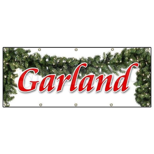 Signmission GARLAND BANNER SIGN x-mas xmas trees decor wreaths holiday Christmas B-120 Garland - main